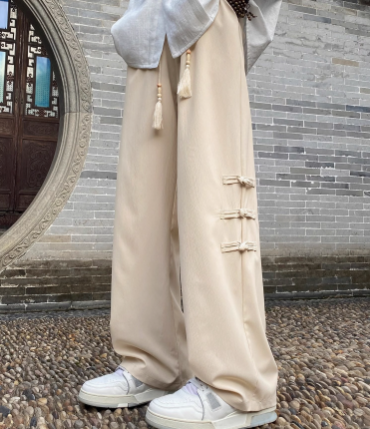 薄款高级感宽松直筒阔腿休闲长裤